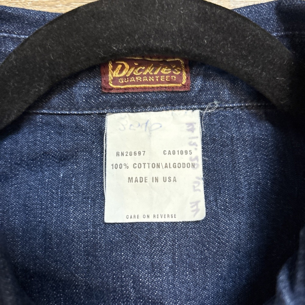 Vintage Dickies Chore Jacket White Oak Cone Blue Denim USA 100% Cotton L 42" EUC - Picture 2 of 14